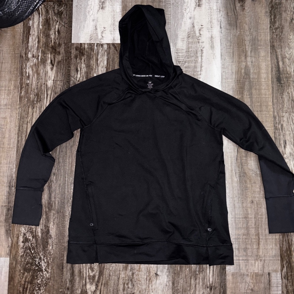 Black Hooded Active Sweatshirt